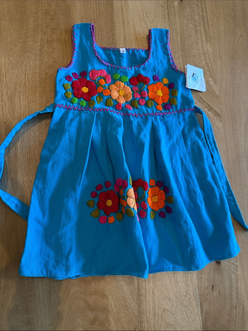 NWT  Embroidered Dress with Colorful Flowers